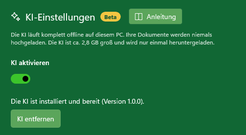 MySorty KI ist installiert und bereit