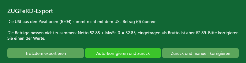 MySorty consistency check during ZUGFeRD export