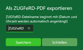 MySorty als ZUGFeRD-PDF exportieren