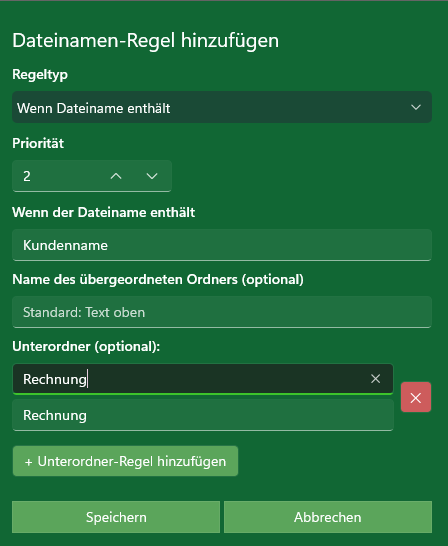MySorty file name rule: if file name contains