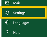MySorty menu with Settings highlighted