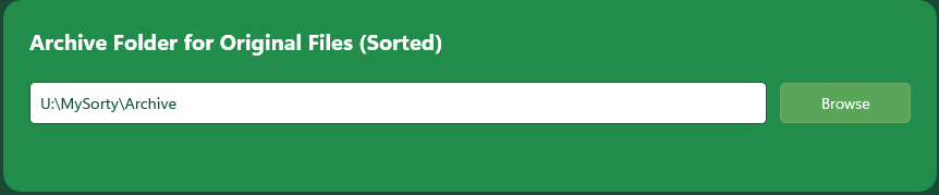 MySorty archive folder for original files
