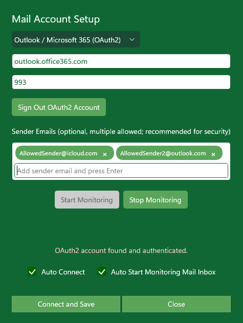 MySorty mail account setup with Outlook / Microsoft 365