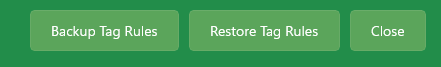 MySorty buttons to back up and restore tag rules